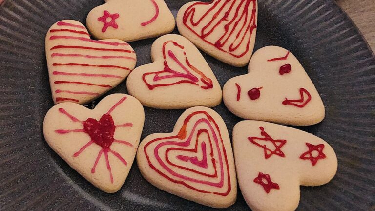 Heart Shaped Pink And Red Cookies